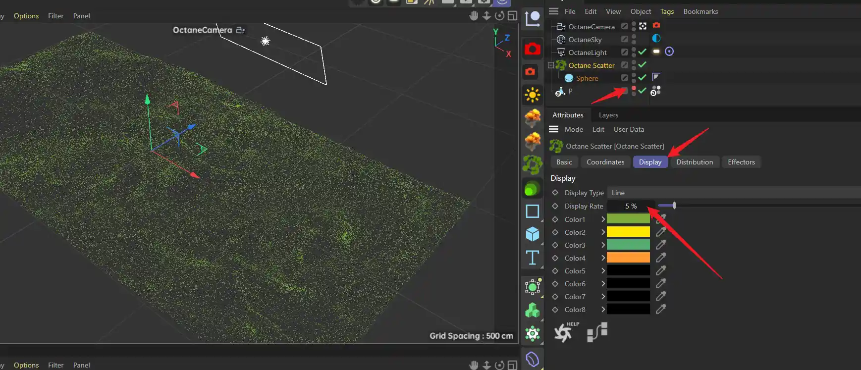 在C4D中导入Houdini粒子使用octane渲染